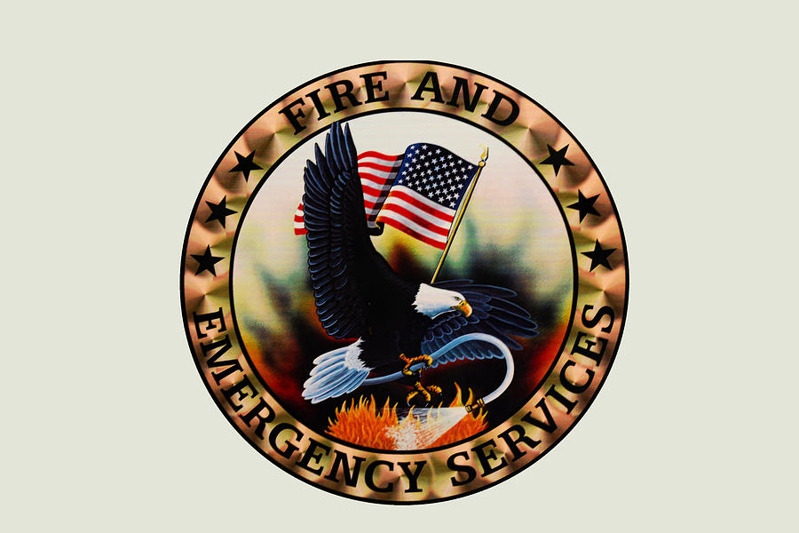 Eagle Photograph - Fireman - Fire and Emergency Services Seal by Paul Ward
