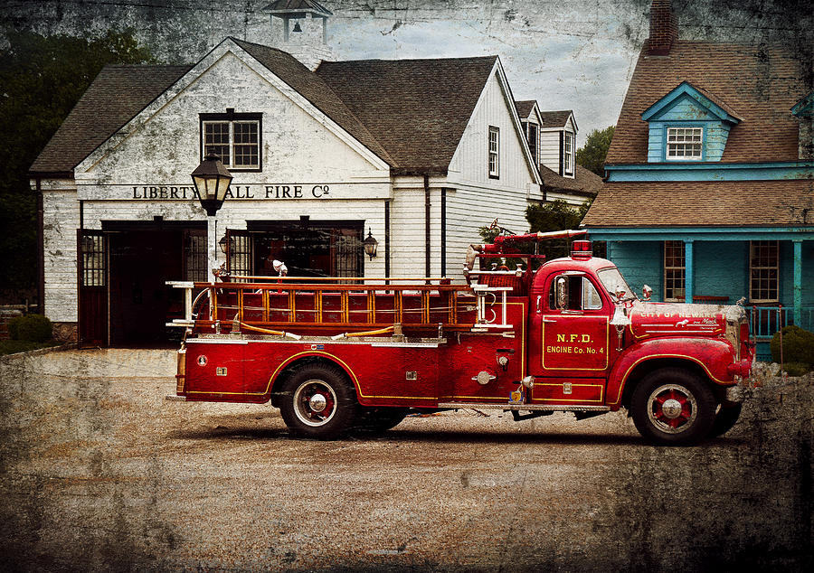 Newark Photograph - Fireman - Newark fire company by Mike Savad