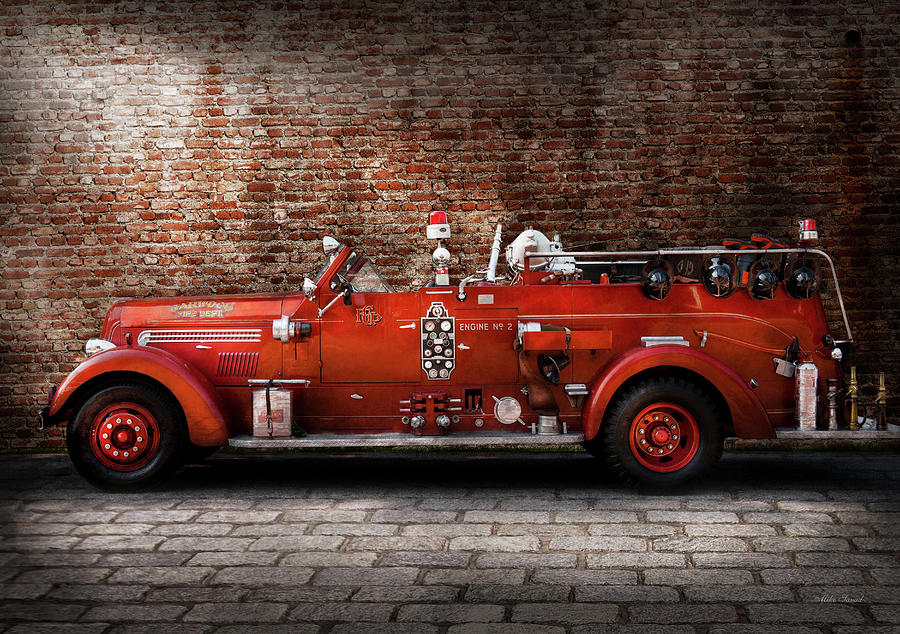 Brick Photograph - Fireman - FGP Engine No2 by Mike Savad