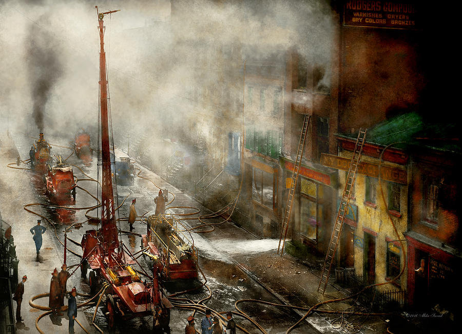 Fireman - New York NY - Big stink over ink 1915 Photograph by Mike Savad