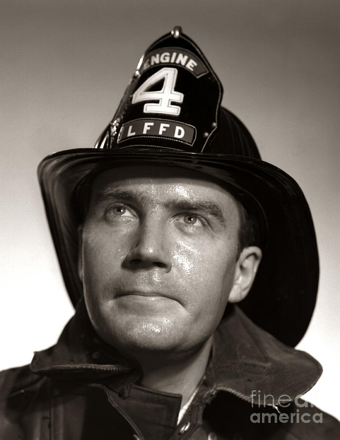 Fireman Portrait, C. 1950s Photograph by Debrocke/ClassicStock