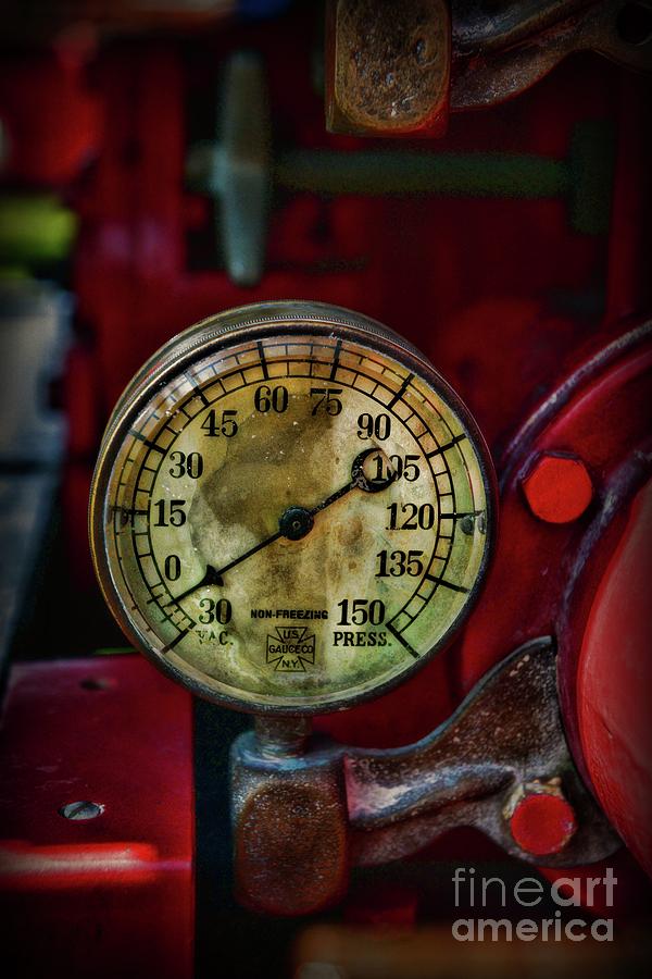 Fireman-Vintage Pressure Gauge Photograph by Paul Ward