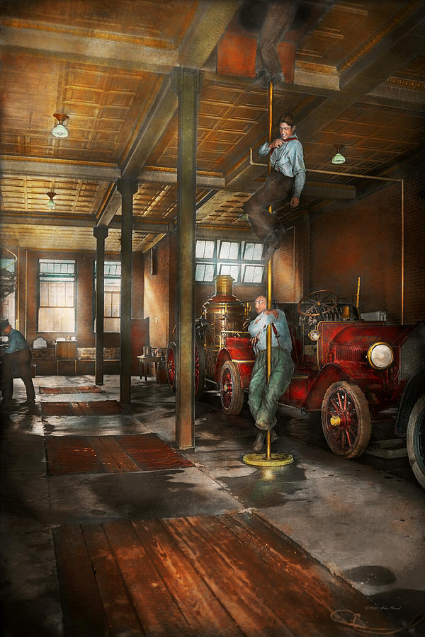 Firemen - Answering the firebell 1922 Photograph by Mike Savad