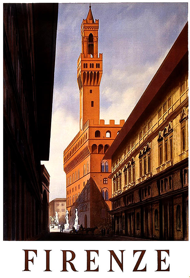 Vintage Painting - Firenze, Florence, romantic city, Italy by Long Shot