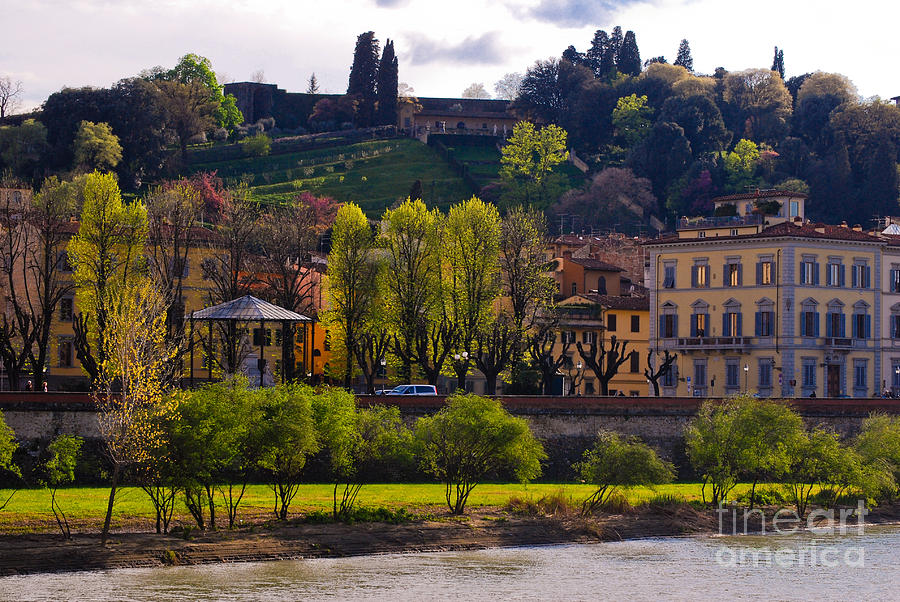 Firenze - Italy - Arno River - Piazza Giuseppe Poggi Photograph by Carlos Alkmin