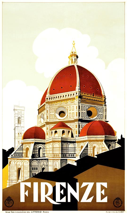Firenze travel poster 1930 Painting by Vincent Monozlay