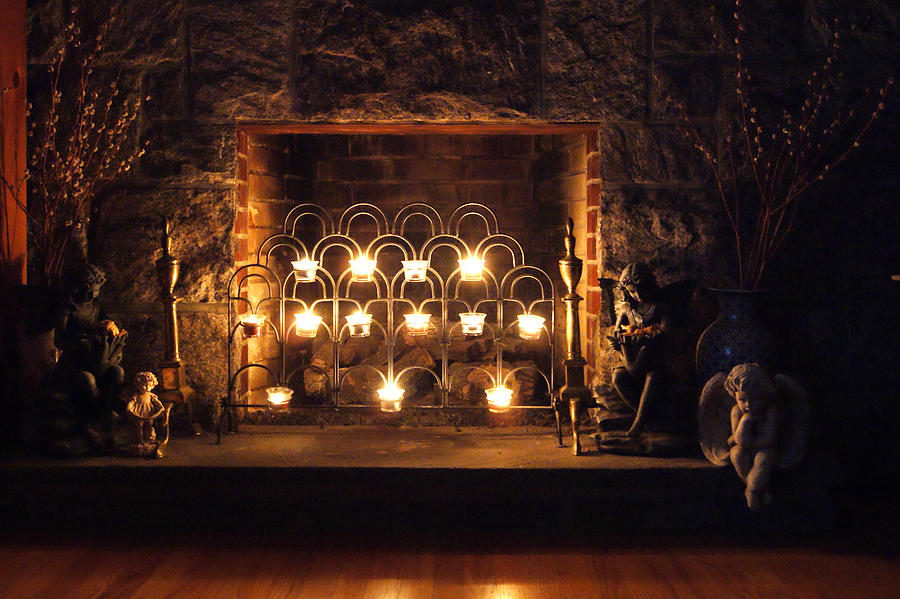 Fireplace Glow Photograph by Margie Avellino
