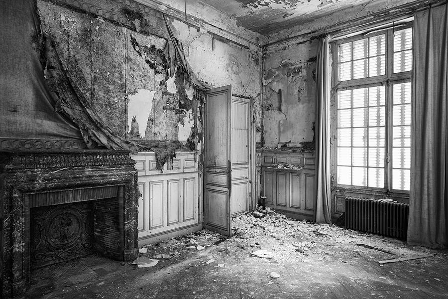 Fireplace In Decay -abandoned Building Photograph by Dirk Ercken