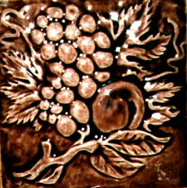 Grape Relief - Fireplace Tile of Grapes by Dy Witt