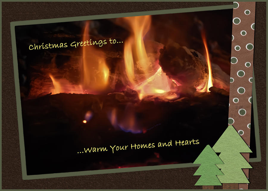 Fireside Christmas Greeting Photograph by DigiArt Diaries by Vicky B Fuller