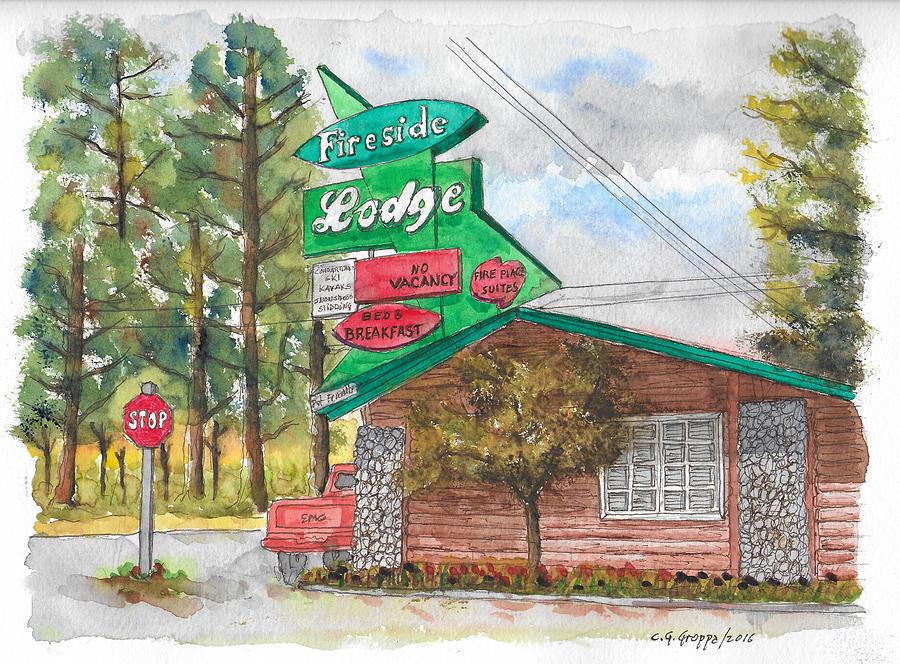 Fireside Lodge in Lake Tahoe, California Painting by Carlos G Groppa