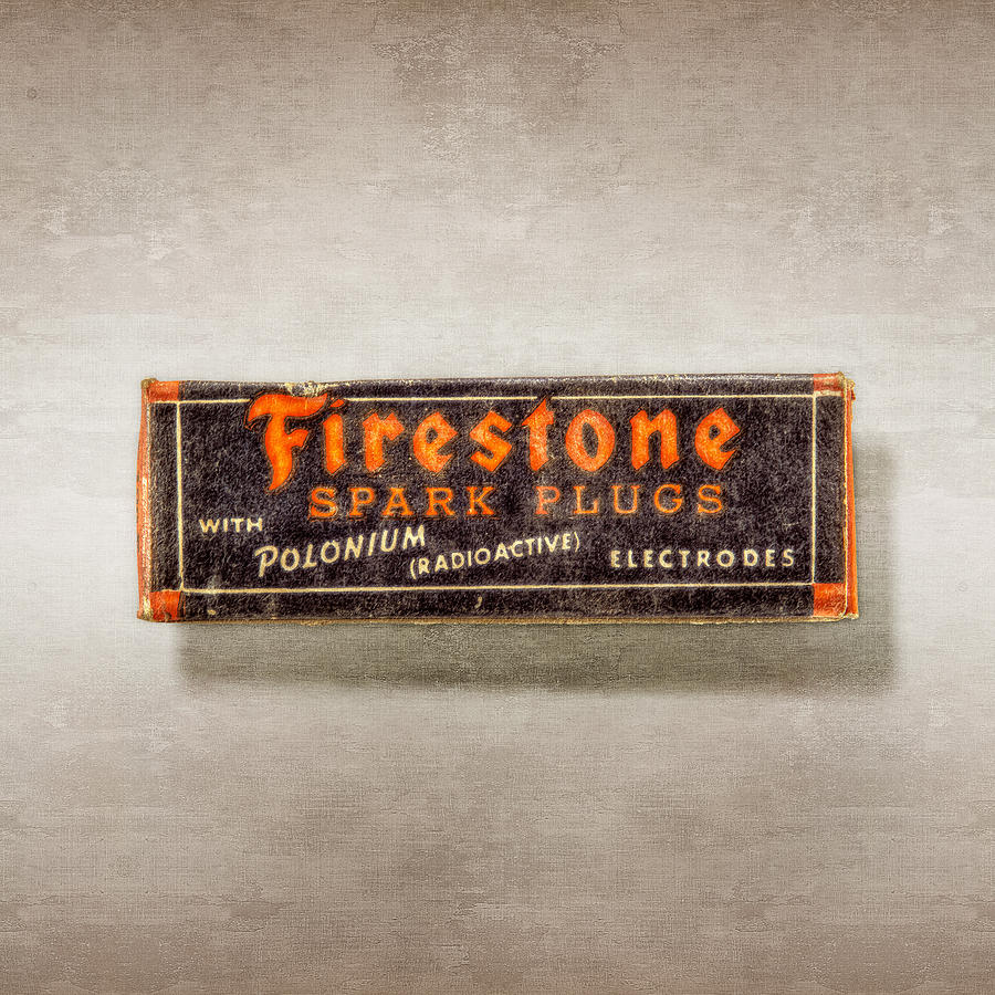 Vintage Photograph - Firestone Spark Plugs Box by YoPedro