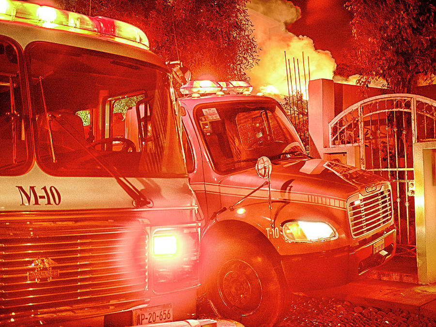 Firetrucks From Playas de Tijuana Photograph by Hugh Smith