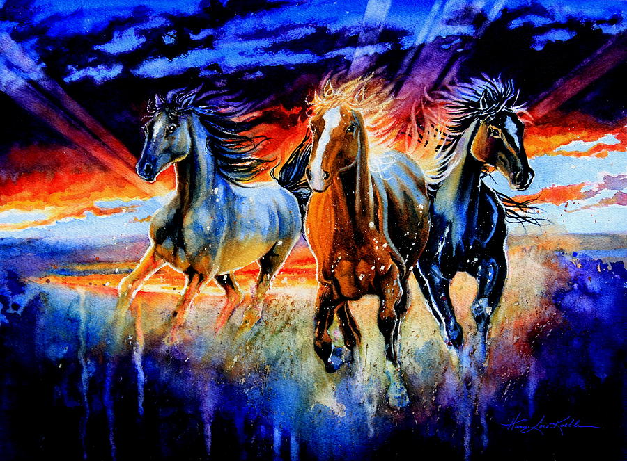 Horse Painting - Firewater by Hanne Lore Koehler