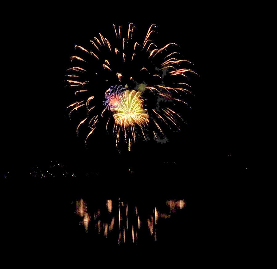 Firework Reflection Photograph by Adrienne Wilson - Fine Art America