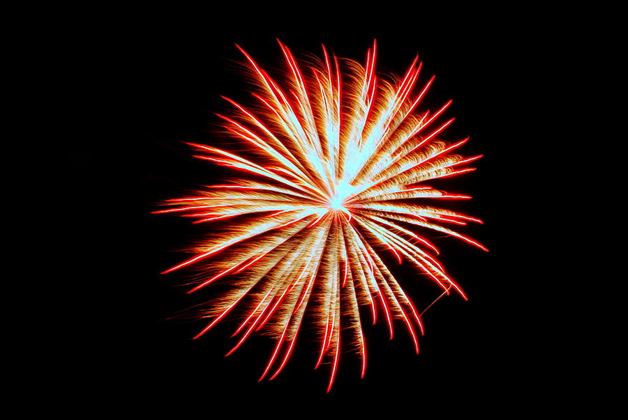 Fireworks 014 Photograph by Larry Ward