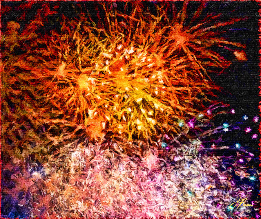 Fireworks 11 Painting by Joan Reese