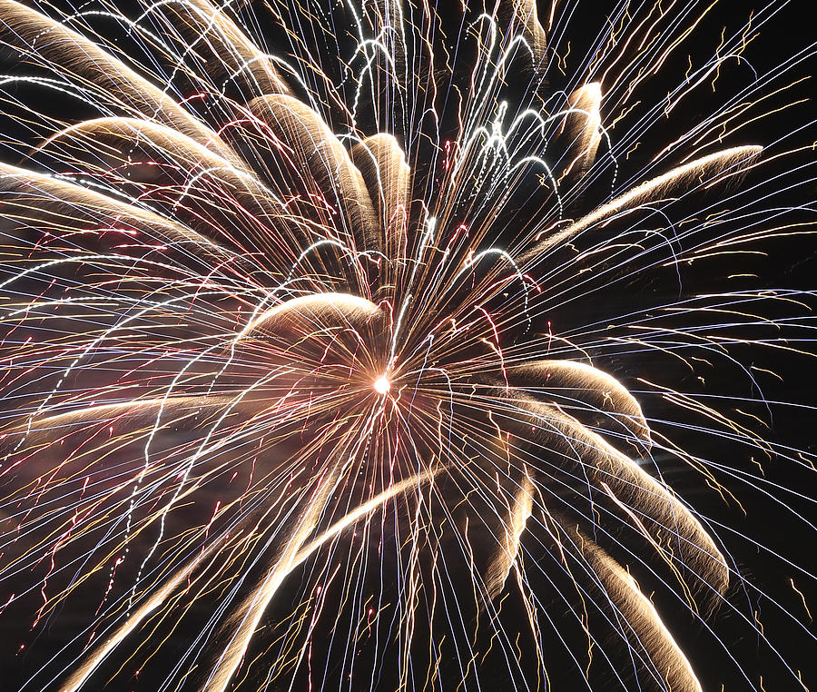 Fireworks Abstract 22 2015 Photograph by Mary Bedy