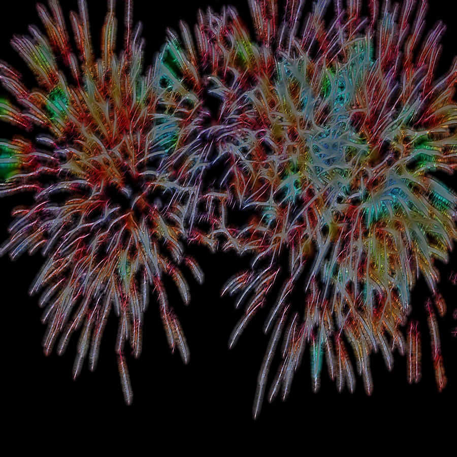 Fireworks abstract Digital Art by Cathy Anderson