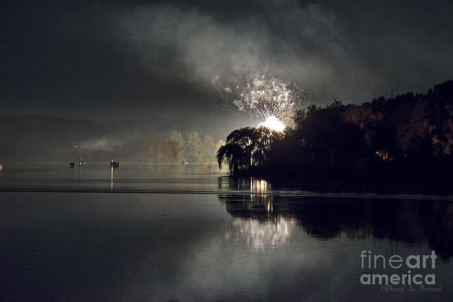 Fireworks at Shipshewana Lake 2015 Photograph by David Arment