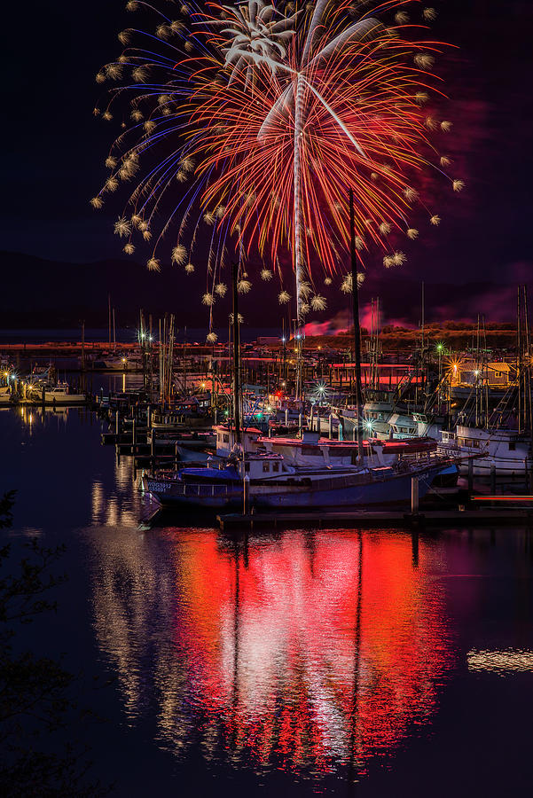 Boat Photograph - Fireworks at the Docks by Robert Potts