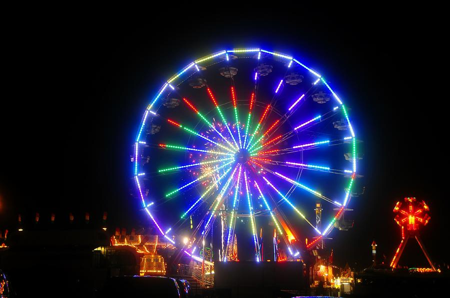 Ferris Wheel Photograph - Fireworks at the fair by David Lee Thompson