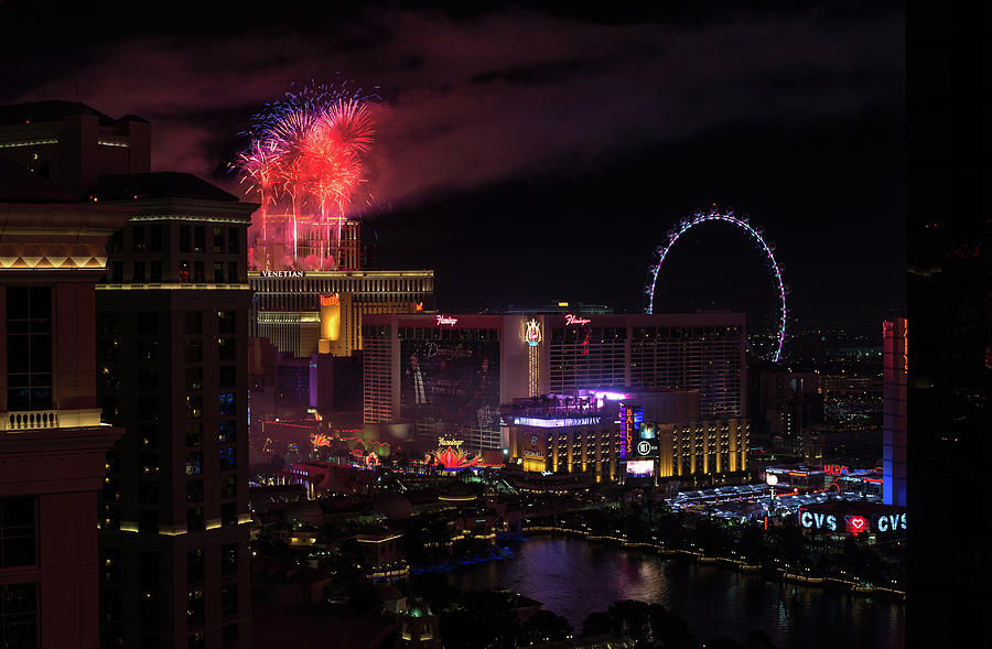 Fireworks at the Venetian Photograph by Alex Lapidus