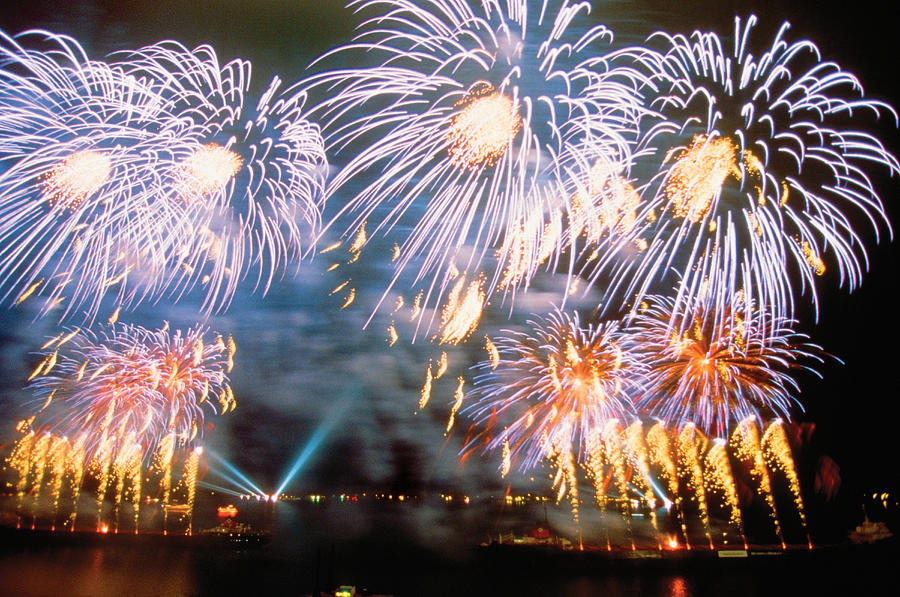 Fireworks Blue Photograph by Steve Somerville