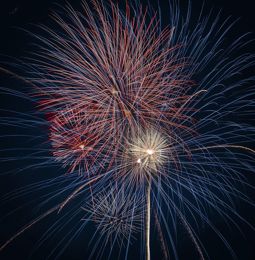 Fireworks Celebration Red White Blue Photograph by Terry DeLuco