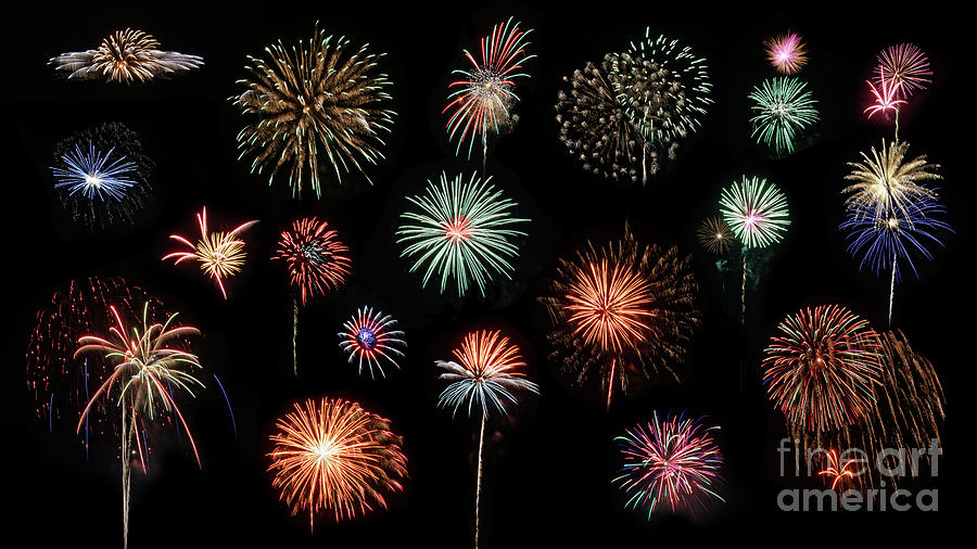 Fireworks Photograph - Fireworks Composite by Rebecca Warren Fireworks Photograph - Fireworks Composite by Rebecca Warren