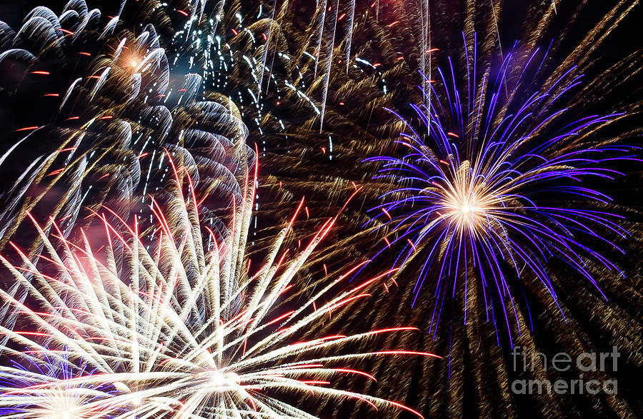 Fireworks display Photograph by Colin Rayner