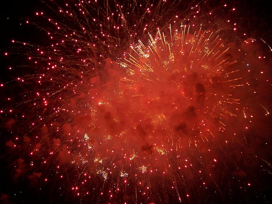 Fireworks - Explosive Red Photograph by Holly Eads - Fine Art America