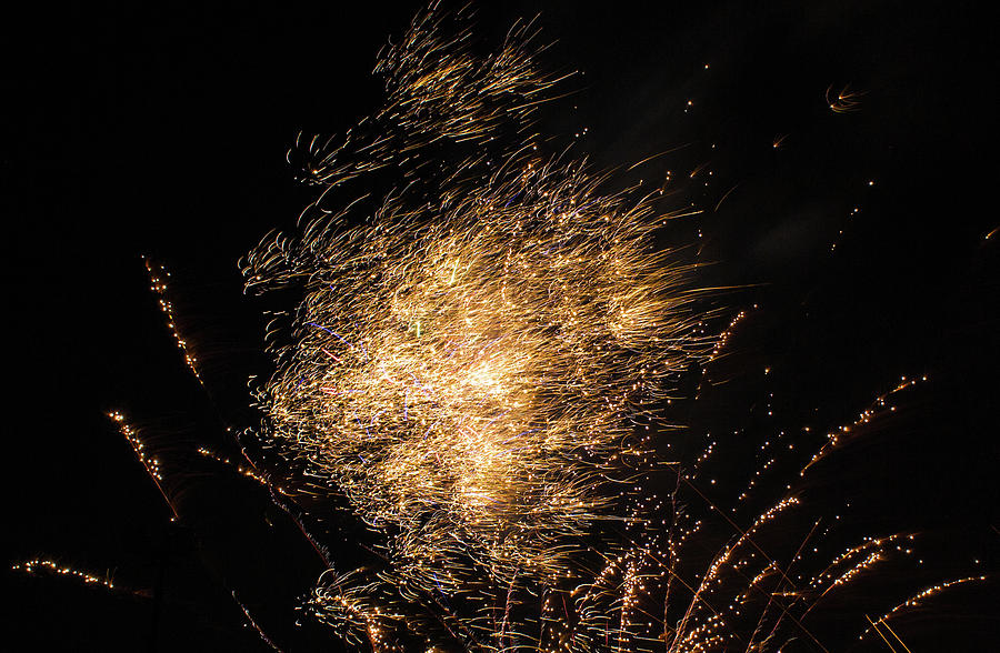 Fireworks Fiery Hail Photograph by Scott Lyons