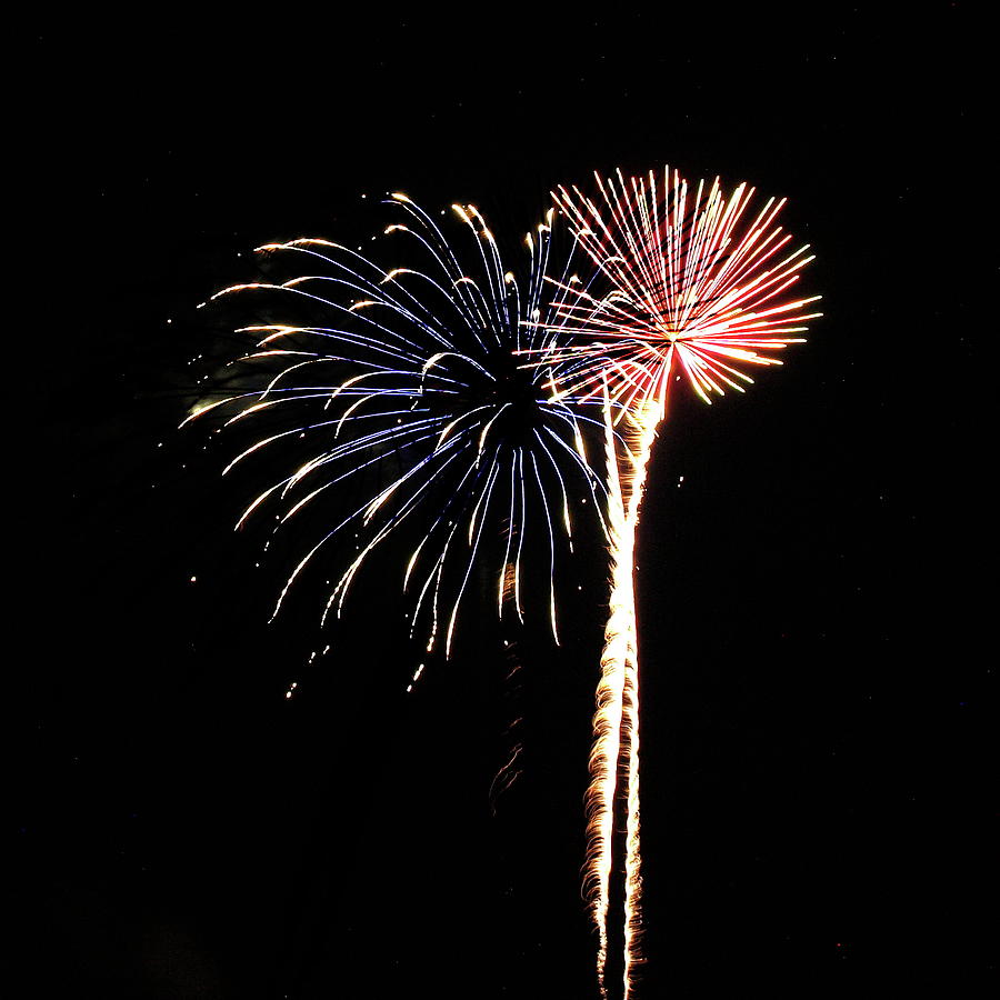 Independence Day Photograph - Fireworks from a Boat - 7 by Jeffrey Peterson