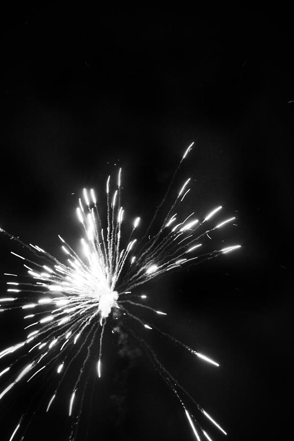 Fireworks in Black and White 1 Photograph by Kelly Hazel