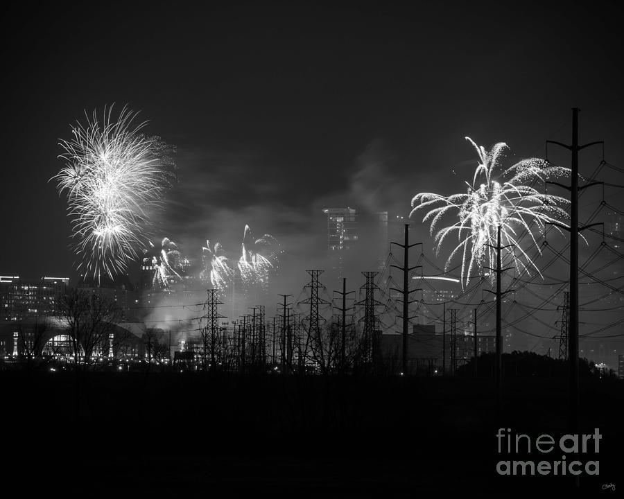 Fireworks in Black and White Photograph by Imagery by Charly
