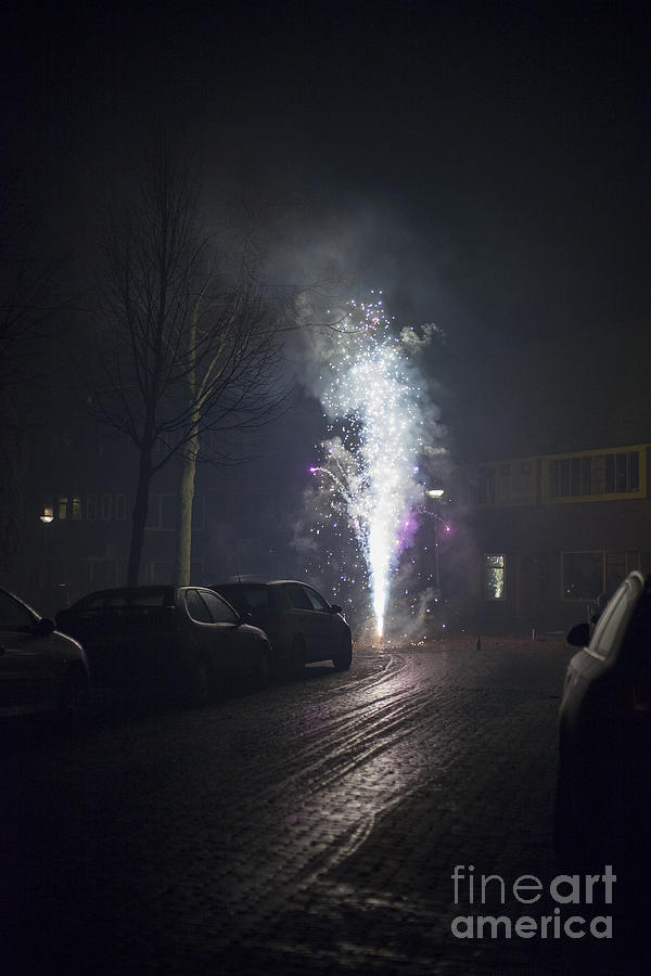 Fireworks in the street Photograph by Patricia Hofmeester