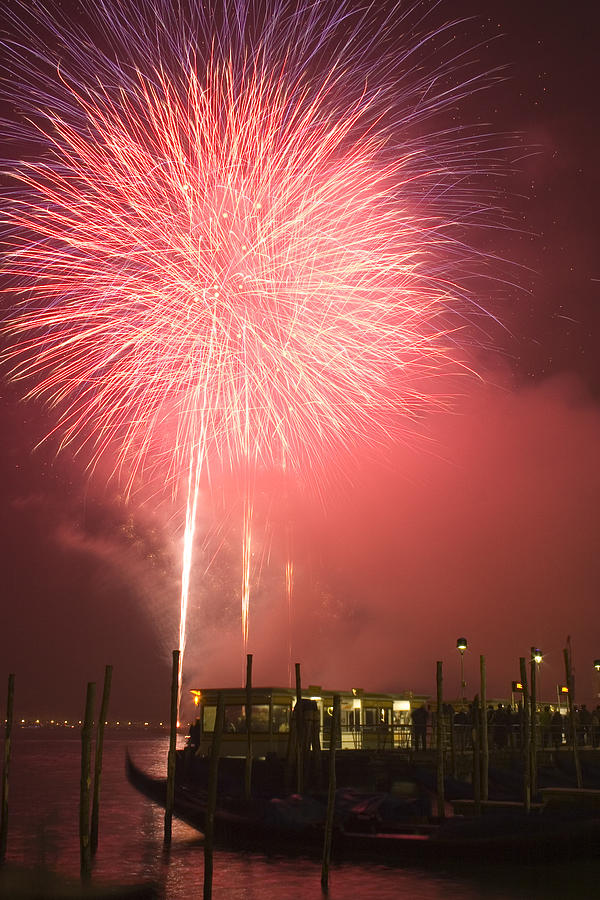 Fireworks in Venice Photograph by Ian Middleton