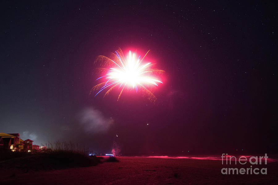 Fireworks On The Beach Photograph by Andrew Haynes Fine Art America