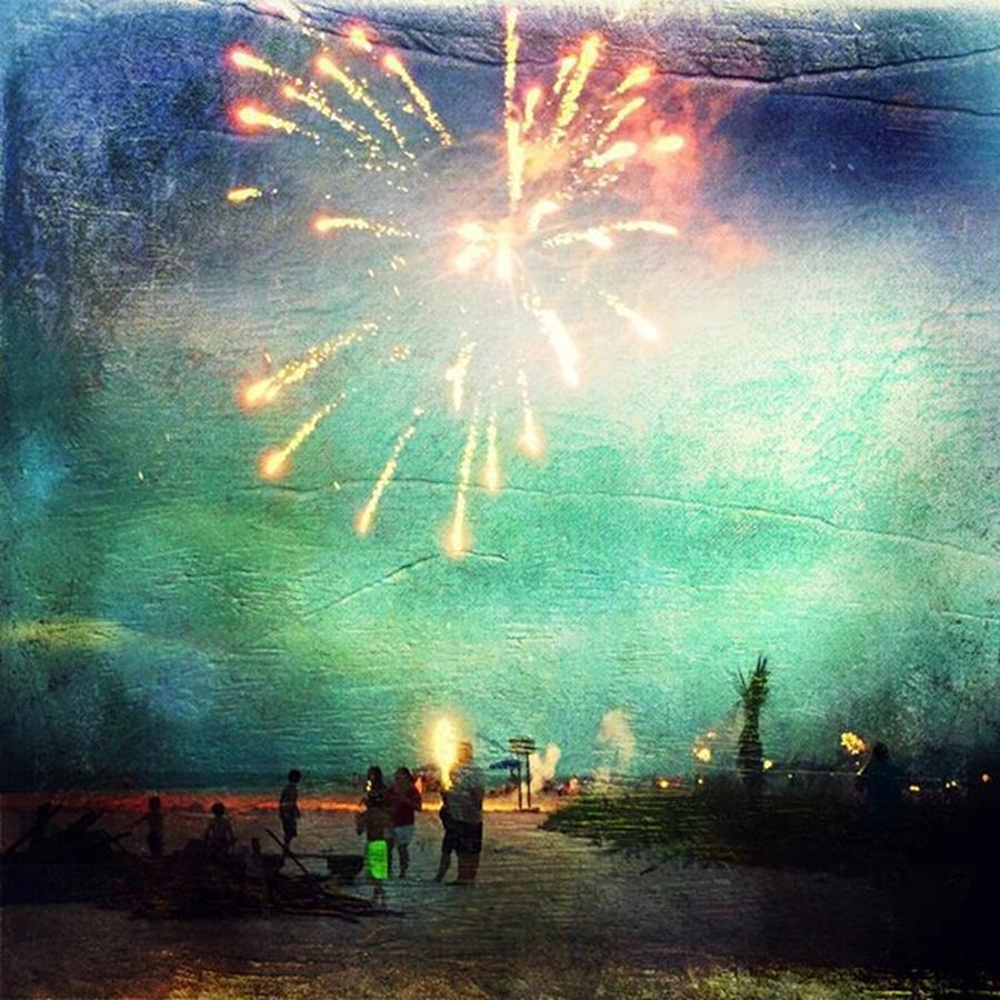 Beach Photograph - Fireworks On The Beach #beach by Joan McCool
