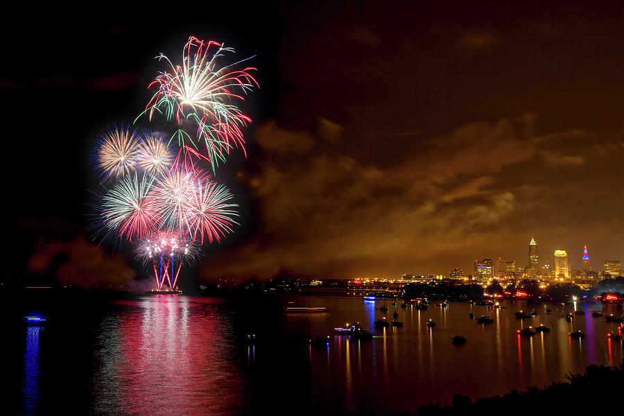 Fireworks Over Cleveland Photograph by Jackie Sajewski Fine Art America