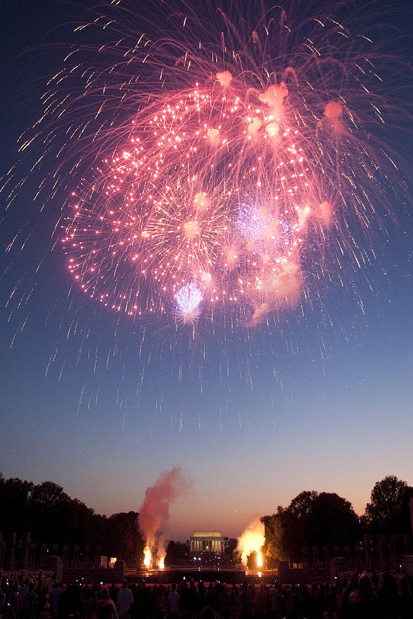 Fireworks Photograph - Fireworks Over Lincoln by Colleen Joy Fireworks Photograph - Fireworks Over Lincoln by Colleen Joy