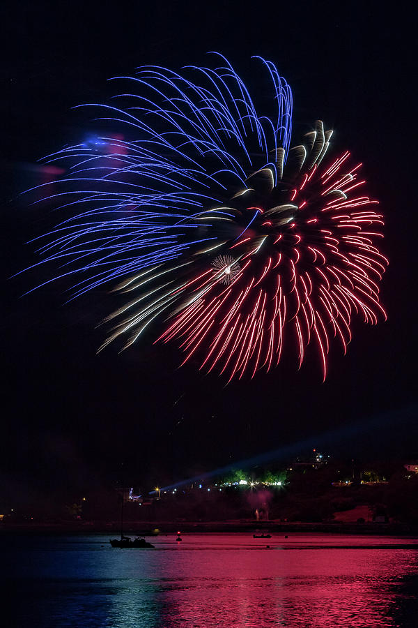 Fireworks over Portland, Maine #1 Photograph by Colin Chase