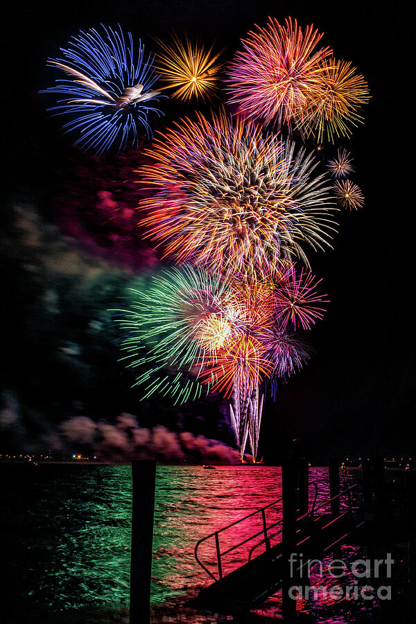 Fireworks over the Bay Photograph by Nick Zelinsky Jr