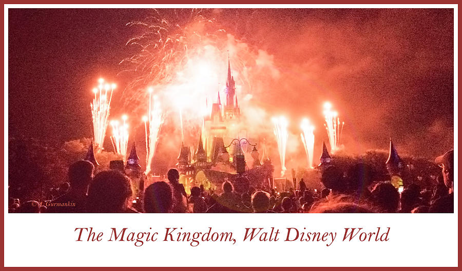 Fireworks Show, Cinderellas Castle, Walt Disney World Digital Art by A Macarthur Gurmankin
