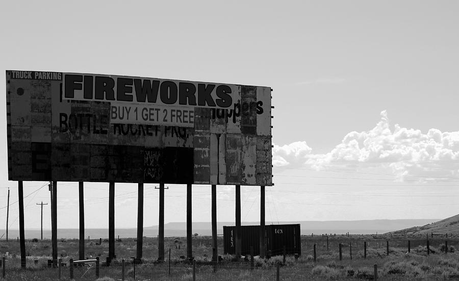 Fireworks Sign Photograph by Colleen Cornelius