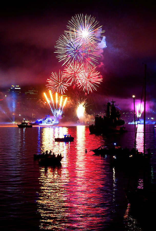Boat Photograph - Fireworks Spectacular by Miroslava Jurcik