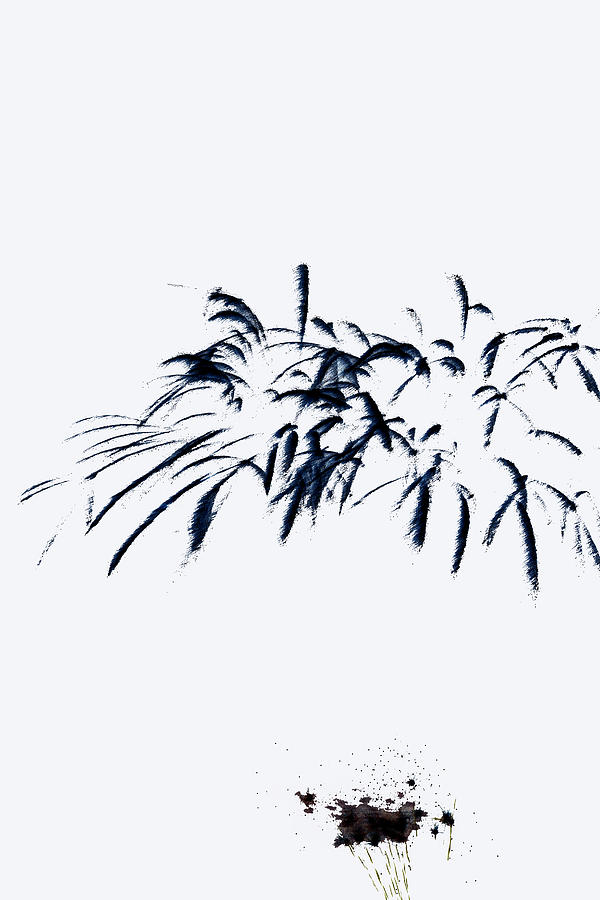 Sume-i Photograph - Fireworks Sumi-e by Mary Bedy