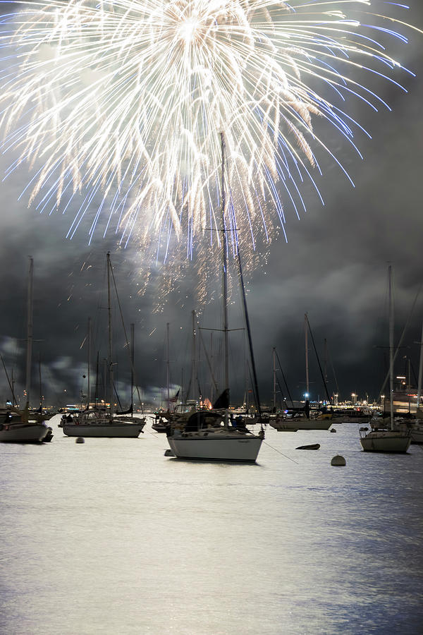 San Diego Photograph - Fireworks White Glow by Robert VanDerWal