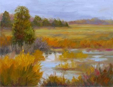 Landscape Painting - Firey Marsh by Jan Blencowe Landscape Painting - Firey Marsh by Jan Blencowe